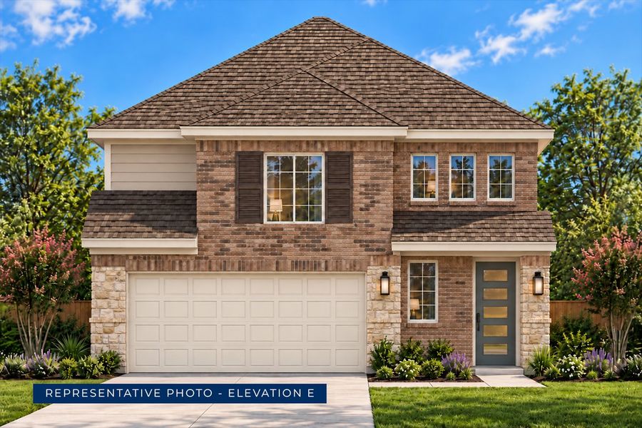 Representative exterior photo of a completed home built from the Truman F by First Texas Homes in Westside Preserve, Midlothian, TX (Image 8).