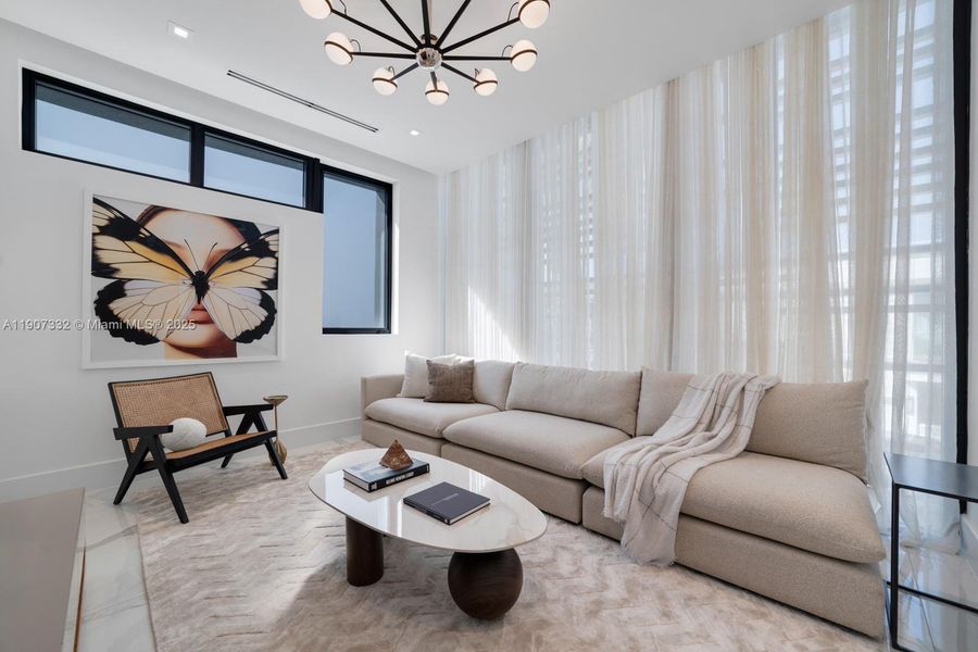 Furnished interior view inside a new home in , Miami Beach (Image 16). Furnished interior view inside a new home in , Miami Beach (Image 16).