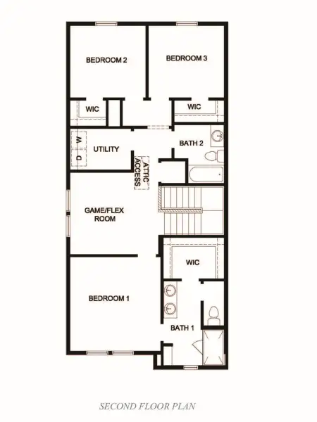2D floor plan layout for the Ingram by D.R. Horton in Dowdy Ferry, Dallas, TX (Image 4).