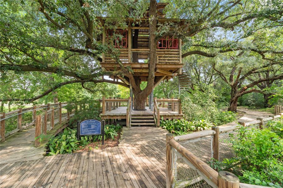 Nestled high among the branches, this enchanting treehouse park invites kids and adults alike to explore, play, and reconnect with nature, just one of Bridgeland’s many imaginative parks.