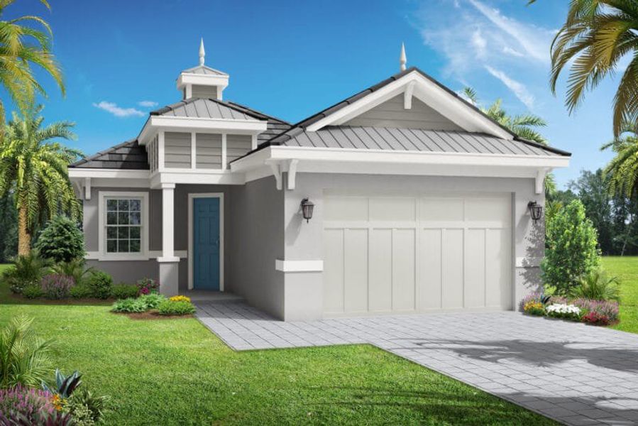 Representative exterior photo of a completed home built from the Nevis by Medallion Home in The Willows, Parrish, FL (Image 8).