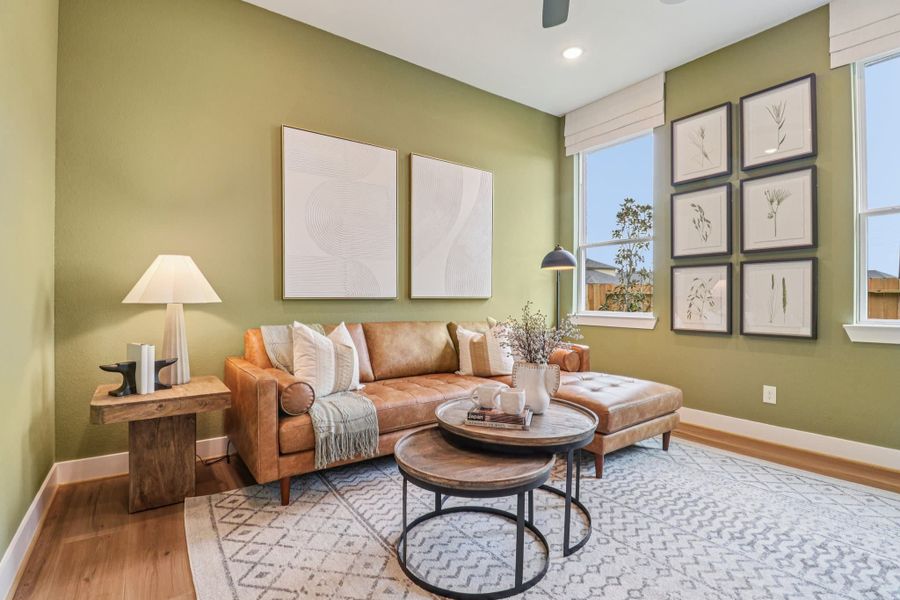 Representative furnished interior of a home built from the Lauren – 55′ Lot by Chesmar Homes in Attwater, Waller (Image 14).