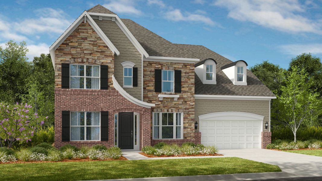 Representative exterior photo of a completed home built from the Essex II by Taylor Morrison in Stafford at Langtree, Mooresville, NC (Image 11).