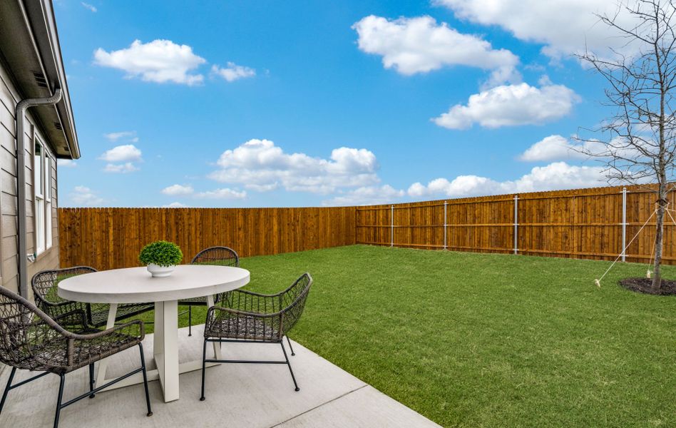 Spacious, fenced-in backyard