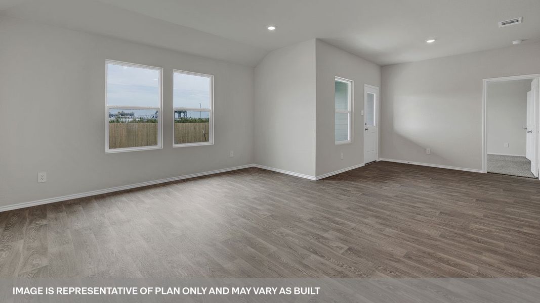 Representative unfurnished interior of a home built from the The Denton by D.R. Horton in Trace, San Marcos (Image 20). Representative unfurnished interior of a home built from the The Denton by D.R. Horton in Trace, San Marcos (Image 20).