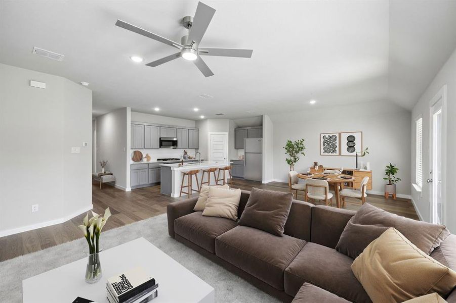 Open Floor Plan in the Emmy II home plan by Trophy Signature Homes - REPRESENTATIVE PHOTO