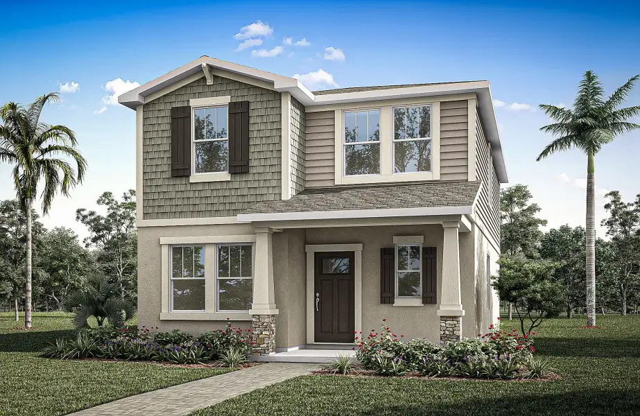 Representative exterior photo of a completed home built from the Zara by Mattamy Homes in Oaks At Kelly Park, Apopka, FL (Image 2). Representative exterior photo of a completed home built from the Zara by Mattamy Homes in Oaks At Kelly Park, Apopka, FL (Image 2).