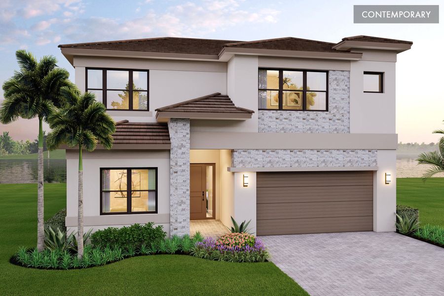 Representative exterior photo of a completed home built from the Pegasus by GL Homes in Apex at Avenir, Palm Beach Gardens, FL (Image 11).