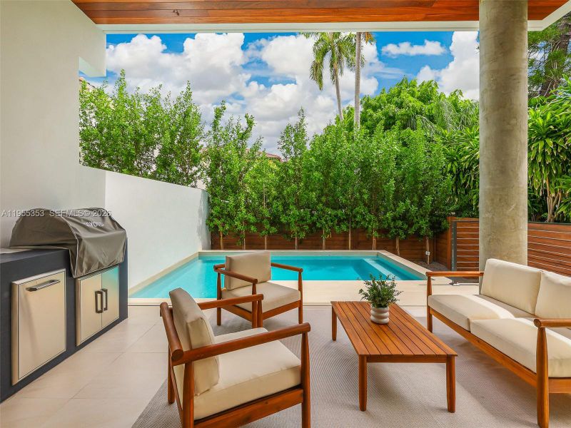 Exterior details and patio area of a home in , Miami (Image 16). Exterior details and patio area of a home in , Miami (Image 16).