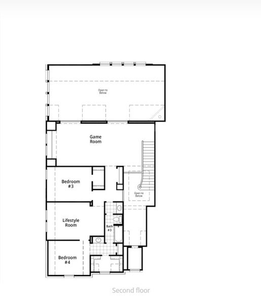 2D floor plan layout for the 224 Plan by Highland Homes in Jubilee: 70ft. lots, Hockley, TX (Image 7).