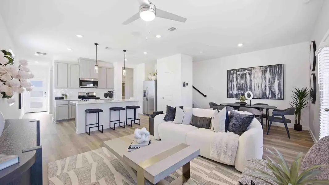 Furnished interior view inside a new home in Mansfield Park, Houston (Image 3). Furnished interior view inside a new home in Mansfield Park, Houston (Image 3).