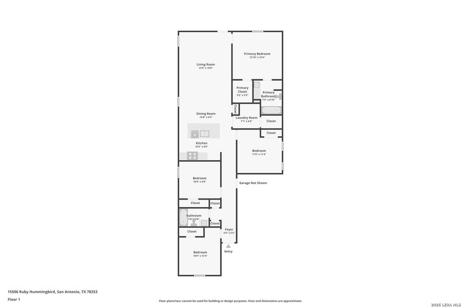 2D floor plan layout of this home in Redbird Ranch, San Antonio, TX (Image 3).