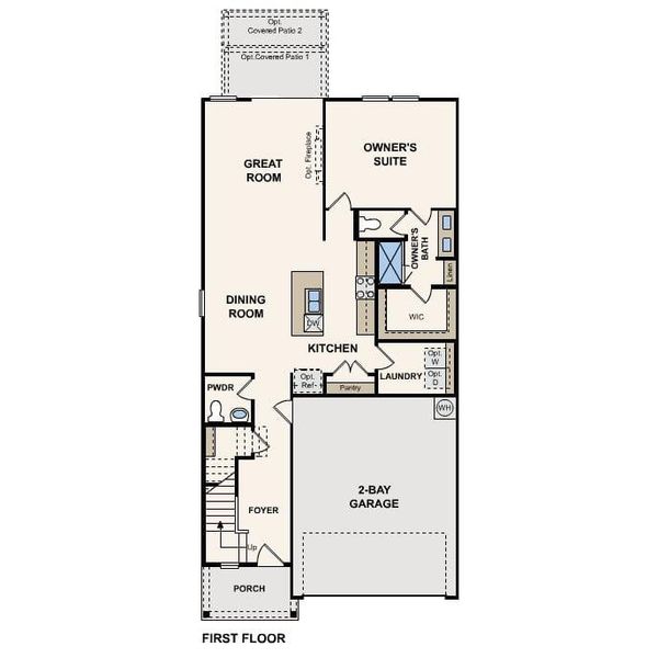 2D floor plan layout of this home in Stallion Run, Buda, TX (Image 8).