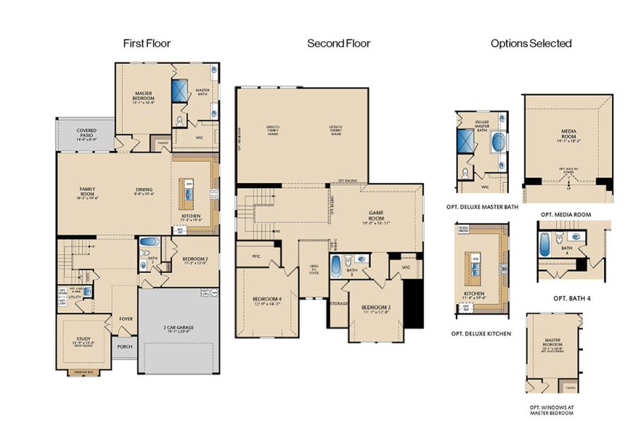 2D floor plan layout of this home in Sutton Fields, Celina, TX (Image 4).
