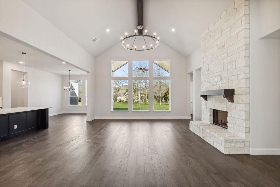 Family Room | Concept 3441 at Hidden Creek Estates in Van Alstyne, TX by Landsea Homes