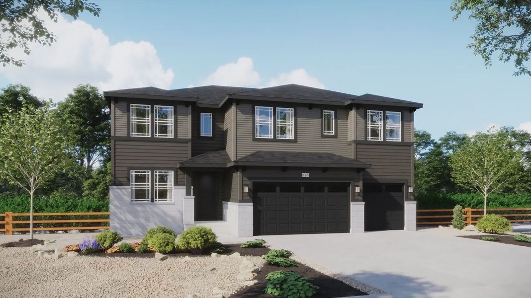 Representative exterior photo of a completed home built from the Plan 5006 by New Home Co. in The Estates Collection at Talon Pointe, Thornton, CO (Image 16). Representative exterior photo of a completed home built from the Plan 5006 by New Home Co. in The Estates Collection at Talon Pointe, Thornton, CO (Image 16).