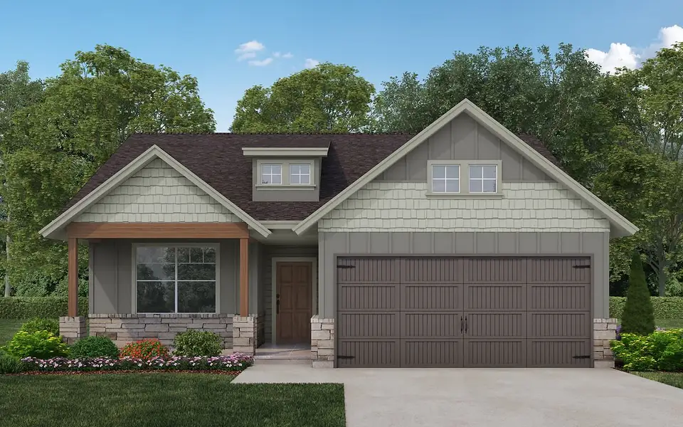 Representative exterior photo of a completed home built from the Duval by Kendall Homes in Russell Ranch, Bay City, TX (Image 2). Representative exterior photo of a completed home built from the Duval by Kendall Homes in Russell Ranch, Bay City, TX (Image 2).