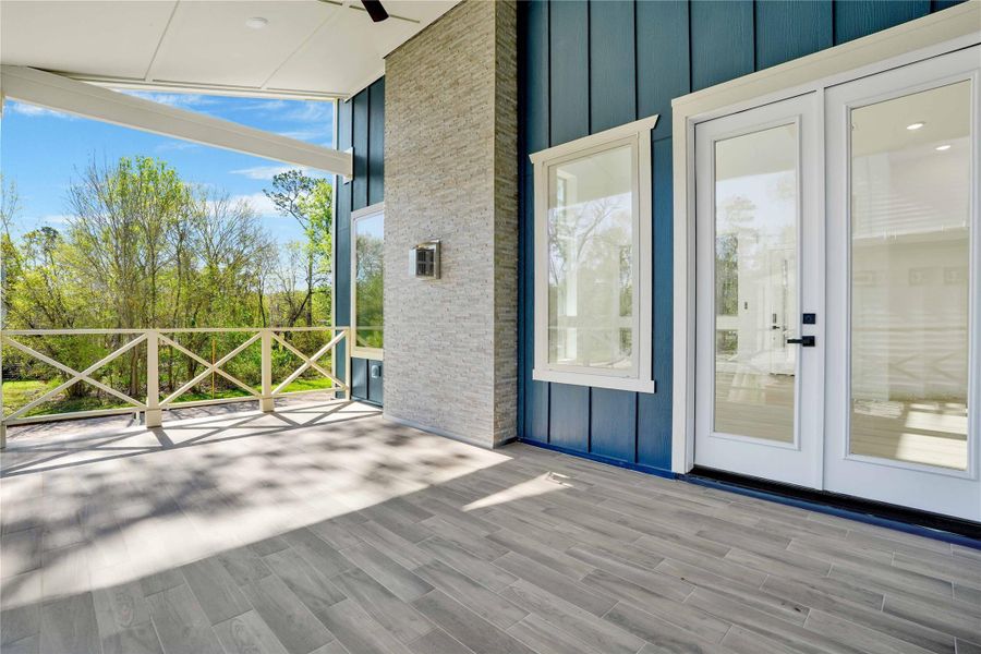 Exterior details and patio area of a home in , Cypress (Image 3).