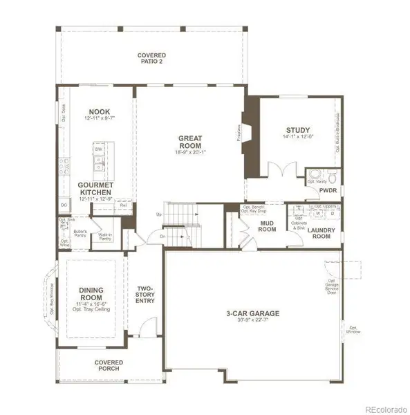 2D floor plan layout of this home in Kitchel Lake, Timnath, CO (Image 3).