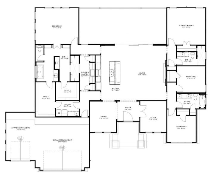 2D floor plan layout of this home in Bella Charca, Nolanville, TX (Image 3). 2D floor plan layout of this home in Bella Charca, Nolanville, TX (Image 3).