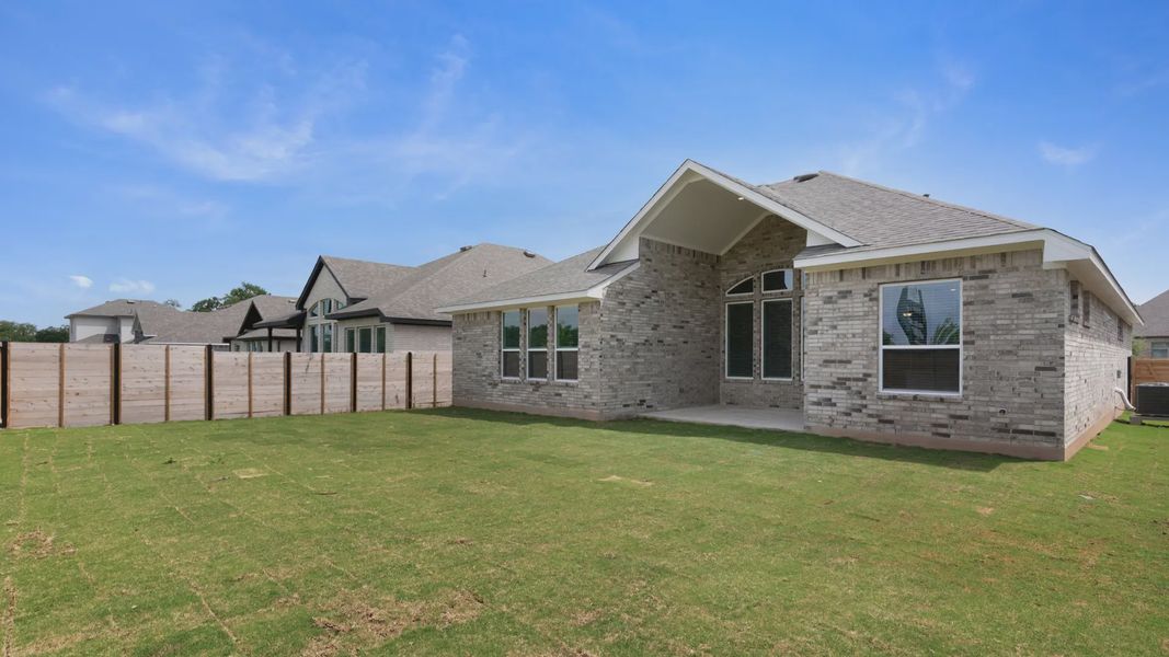Representative exterior details of a home built from the Bryson by Chesmar Homes in Newhaven, Manor (Image 15).