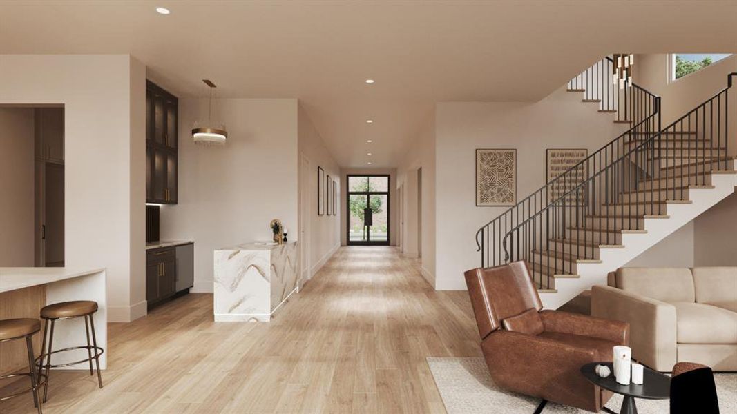 View from the Family Room looking towards the Front Entrance.