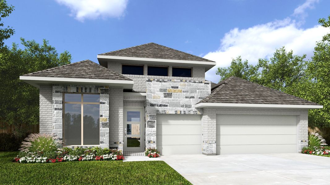 Representative exterior photo of a completed home built from the 2750C by Perry Homes in Colton 55', Todd Mission, TX (Image 5). Representative exterior photo of a completed home built from the 2750C by Perry Homes in Colton 55', Todd Mission, TX (Image 5).