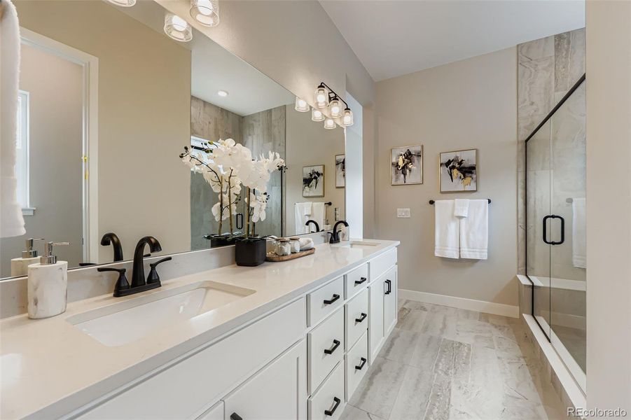 Furnished interior view inside a new home in Hillside at Castle Rock, Castle Rock (Image 12). Furnished interior view inside a new home in Hillside at Castle Rock, Castle Rock (Image 12).
