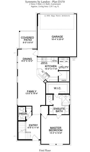 2D floor plan layout for the Symmetry D370 by Landon Homes in Symmetry 37s, Frisco, TX (Image 3). 2D floor plan layout for the Symmetry D370 by Landon Homes in Symmetry 37s, Frisco, TX (Image 3).