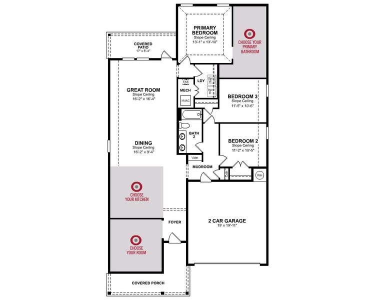 2D floor plan layout for the Carson by Beazer Homes in Enclave at Legacy Hills, Celina, TX (Image 3).