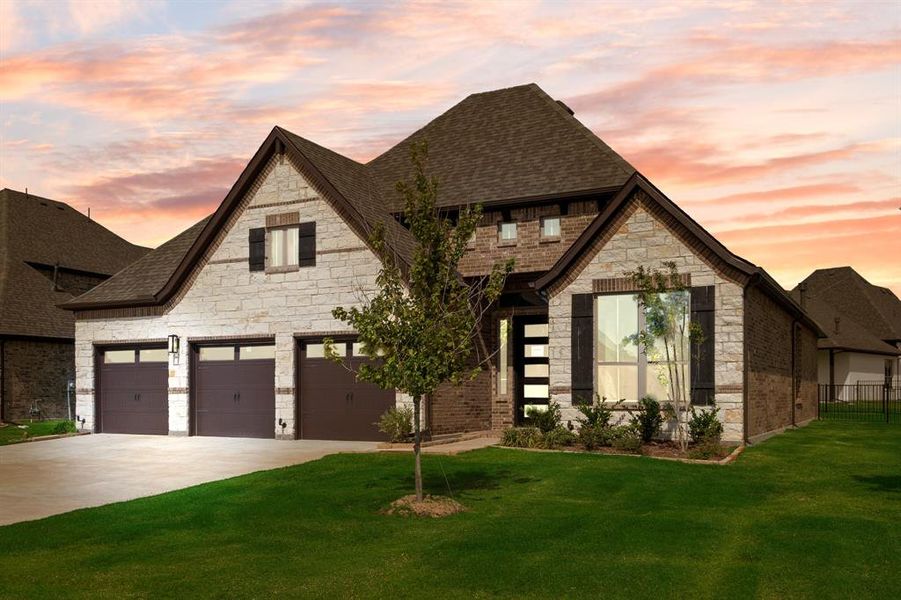 Front exterior of a new home in Heath Golf and Yacht, Heath, TX, highlighting curb appeal (Image 19).
