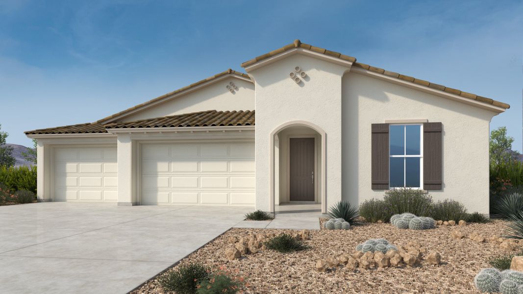Representative exterior photo of a completed home built from the Beacon by Taylor Morrison in Combs Ranch Journey Collection, San Tan Valley, AZ (Image 1).