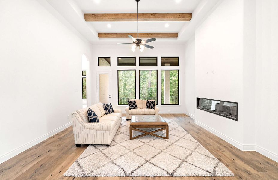 Furnished interior view inside a new home in Bridgeland 60′, Cypress (Image 9).