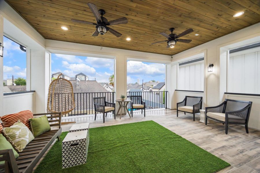 Covered balcony - located on the third floor. Covered balcony - located on the third floor.