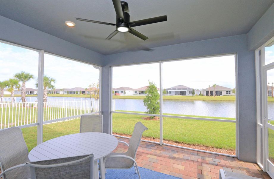 Exterior details and patio area of a home in Del Webb Tradition, Port St. Lucie (Image 24).