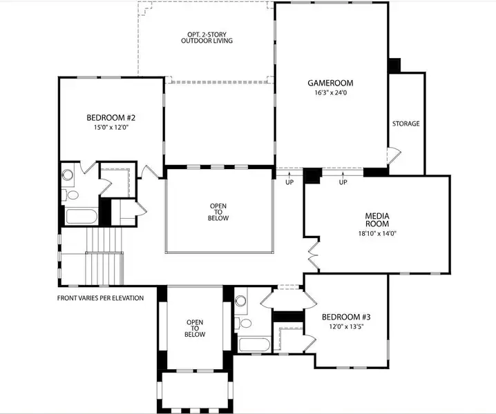 2D floor plan layout of this home in Hilltop Ranch, Leander, TX (Image 3). 2D floor plan layout of this home in Hilltop Ranch, Leander, TX (Image 3).
