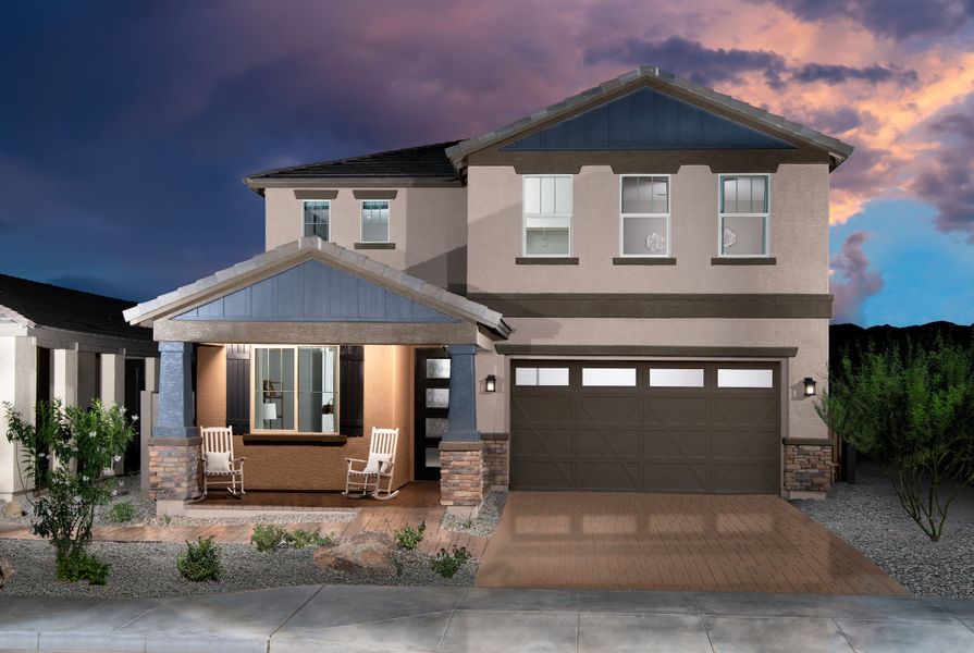 Representative exterior photo of a completed home built from the Geneva by Beazer Homes in Highpointe at Northpointe, Peoria, AZ (Image 2).