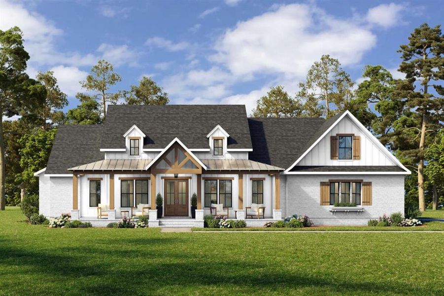 Front exterior of a new home in Parallel Pastures, Poolville, TX, highlighting curb appeal (Image 26).