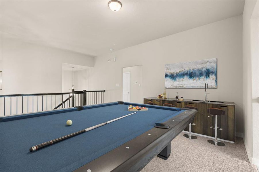 As you make your way upstairs this exceptional game room is a standout feature in this remarkable property, offering a space that combines luxury and fun for all ages.