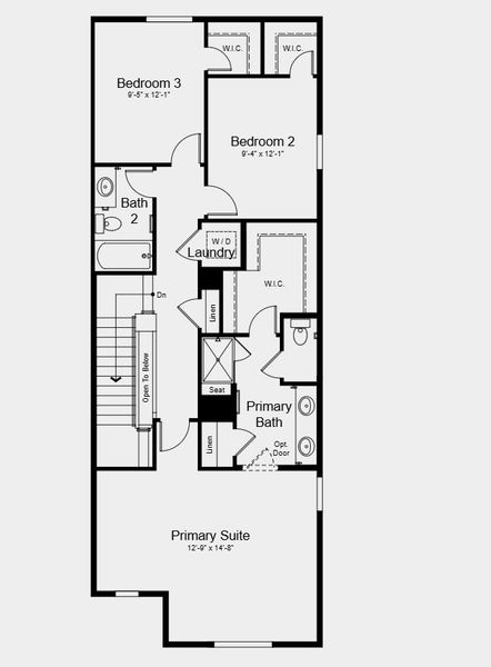2D floor plan layout for the Independence by Taylor Morrison in Parterre Townhomes - The Westerly Collection, Thornton, CO (Image 4).