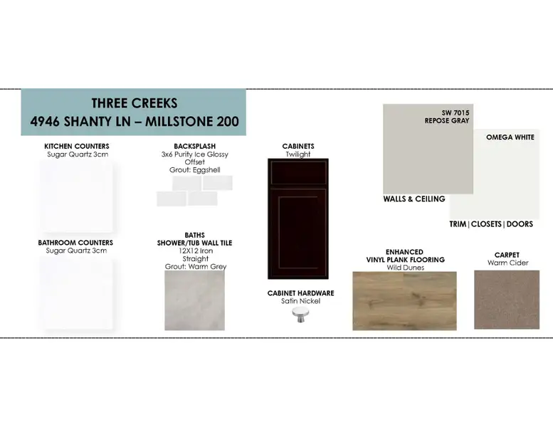 Sample of building materials used in homes in Three Creeks, Belton (Image 14).