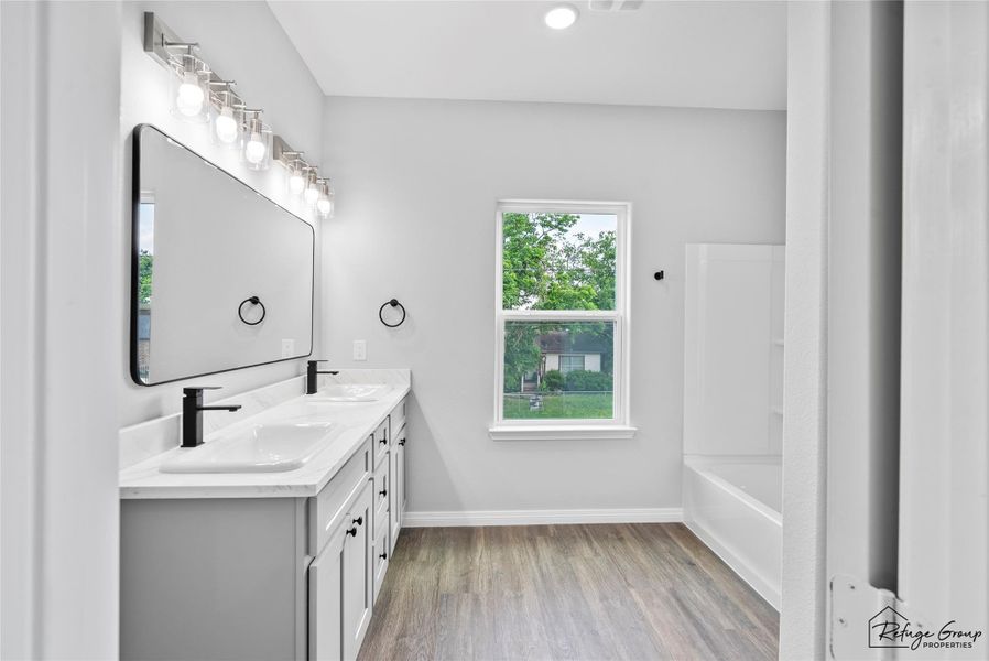 Primary Bathroom with double sinks Primary Bathroom with double sinks