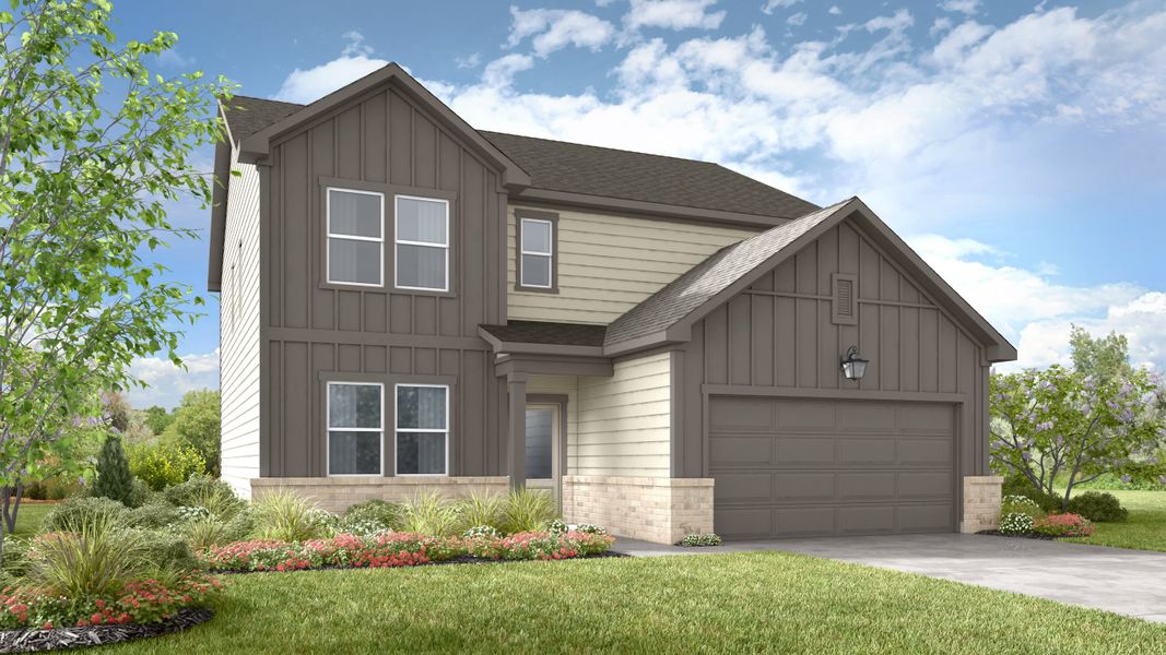 Representative exterior photo of a completed home built from the Liberty by Taylor Morrison in Weatherfield, Buford, GA (Image 2). Representative exterior photo of a completed home built from the Liberty by Taylor Morrison in Weatherfield, Buford, GA (Image 2).