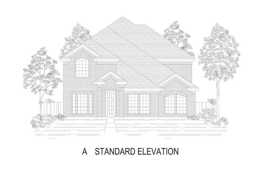 Representative rendering of the exterior for the Oxford R (w/Media) by First Texas Homes (Image 7).