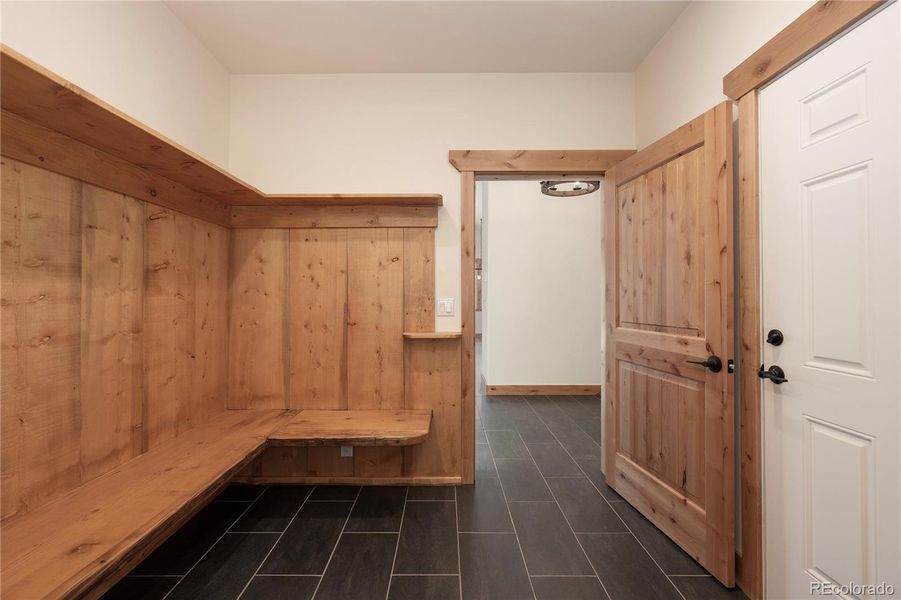 Main floor garage entry into mudroom