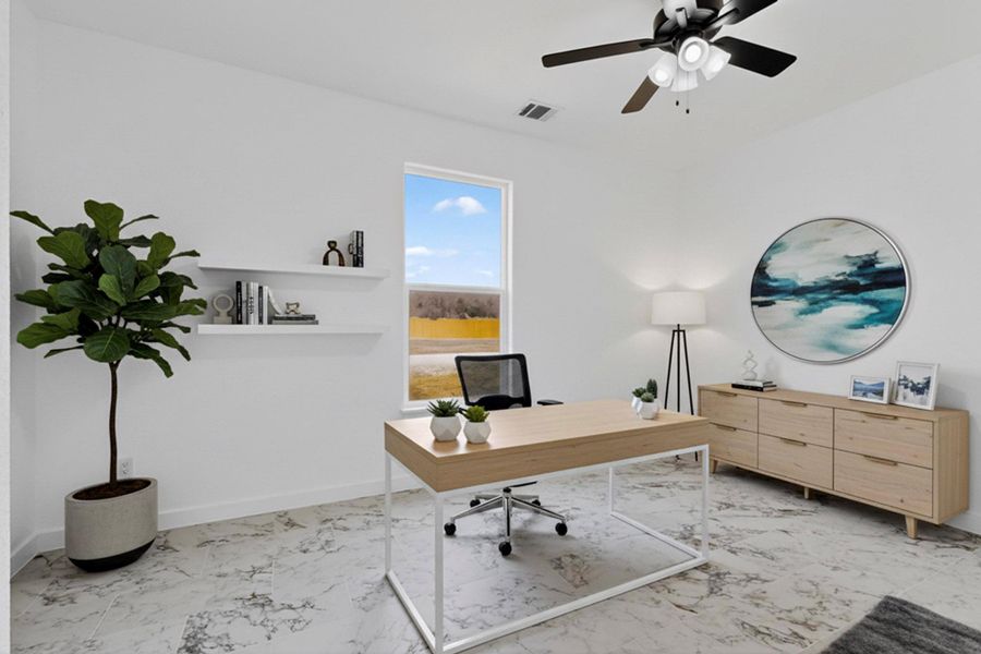 Studio/Office space with ceiling fan