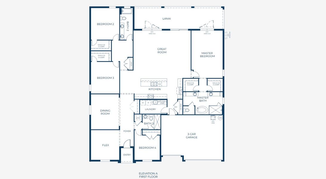 2D floor plan layout for the Livorno by Maronda Homes in Bella Estates, Plant City, FL (Image 5).