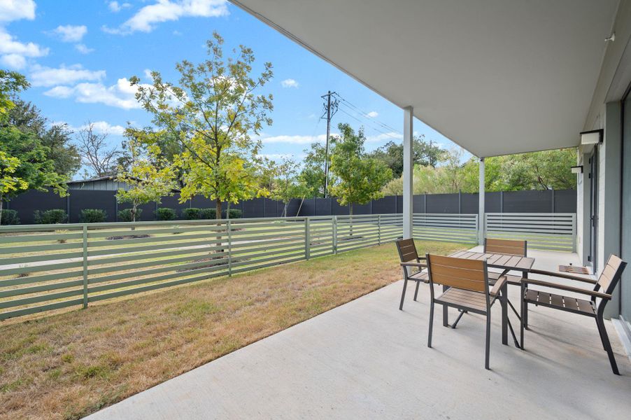 Exterior details and patio area of a home in , Austin (Image 22). Exterior details and patio area of a home in , Austin (Image 22).