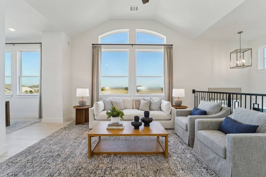Representative furnished interior of a home built from the Margaux – Chateau Collection by Chesmar Homes in Bridgeland, Cypress (Image 7).