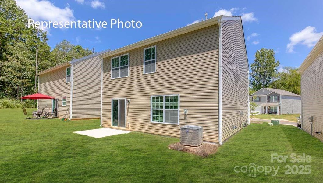 Exterior details and patio area of a home in Huffman Ridge, Hickory (Image 18).